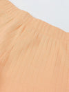 Spunkies Girls Peach Smocked Shoulder Straps Sleeveless Top and Shorts Set
