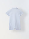 Infant Blue Stripe Cotton Collar Neck Romper