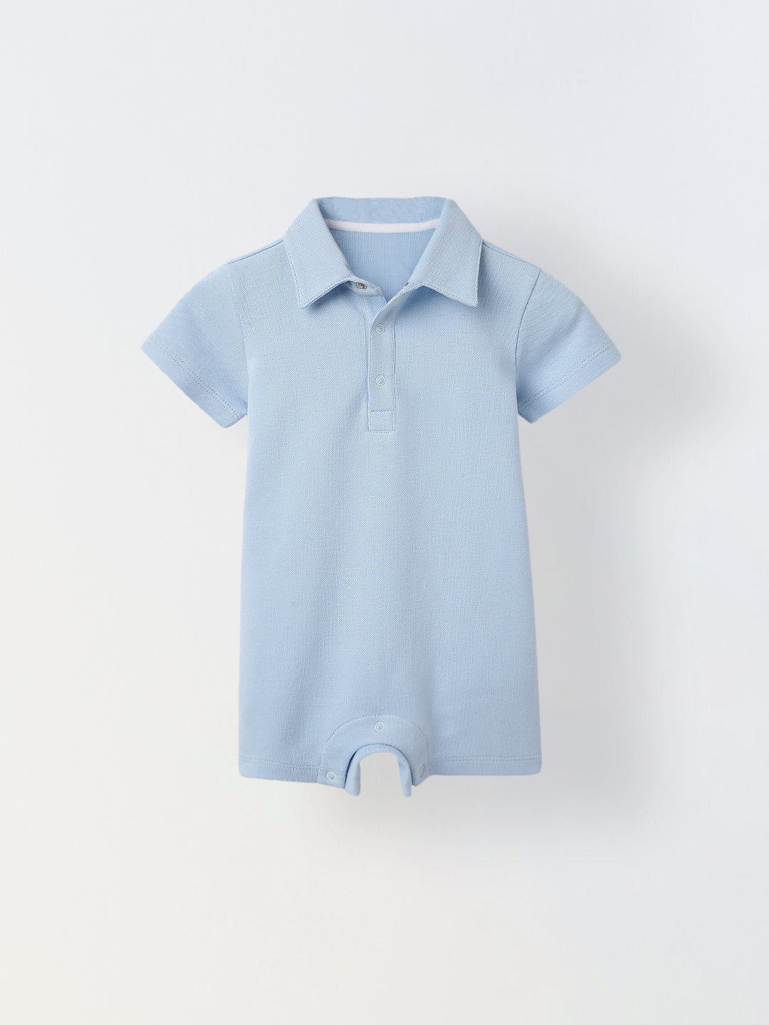 Infant Blue Cotton Collar Neck Collar Romper