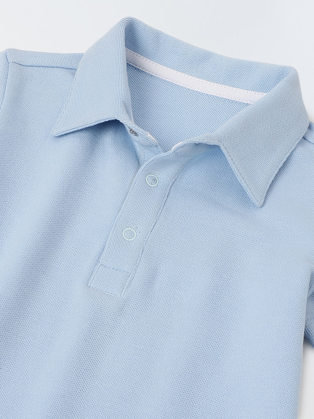 Infant Blue Cotton Collar Neck Collar Romper