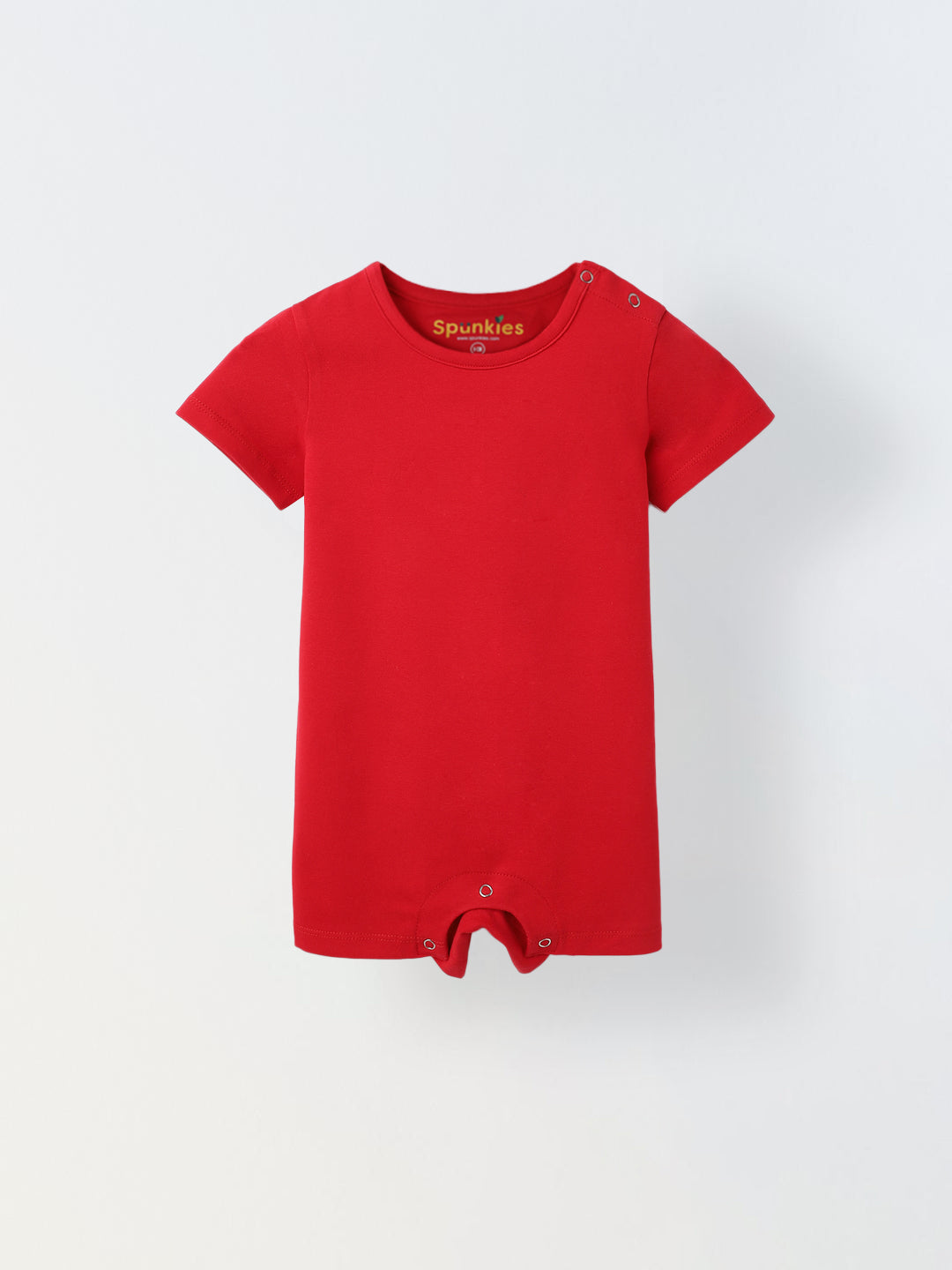 Infant Red Cotton Round Neck Romper