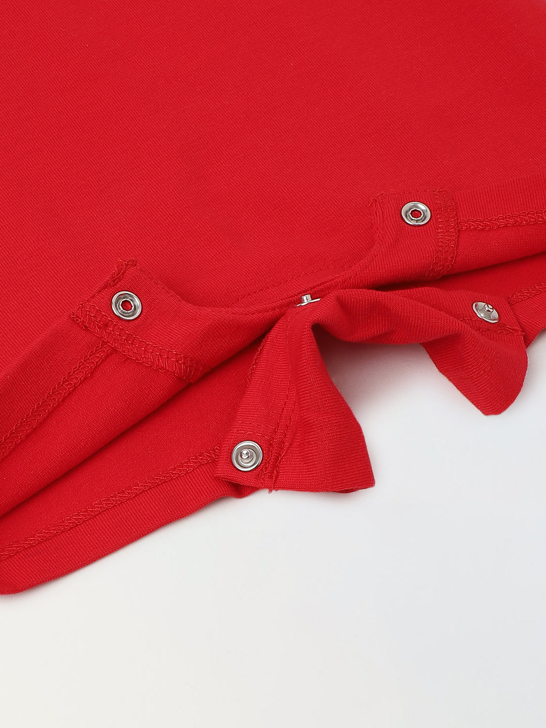 Infant Red Cotton Round Neck Romper