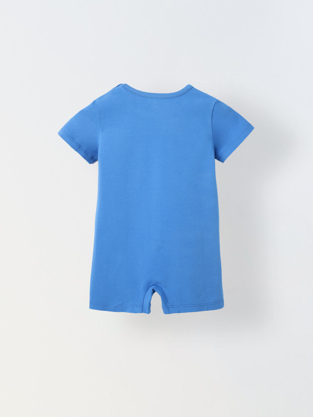 Infant Blue Cotton Round Neck Romper