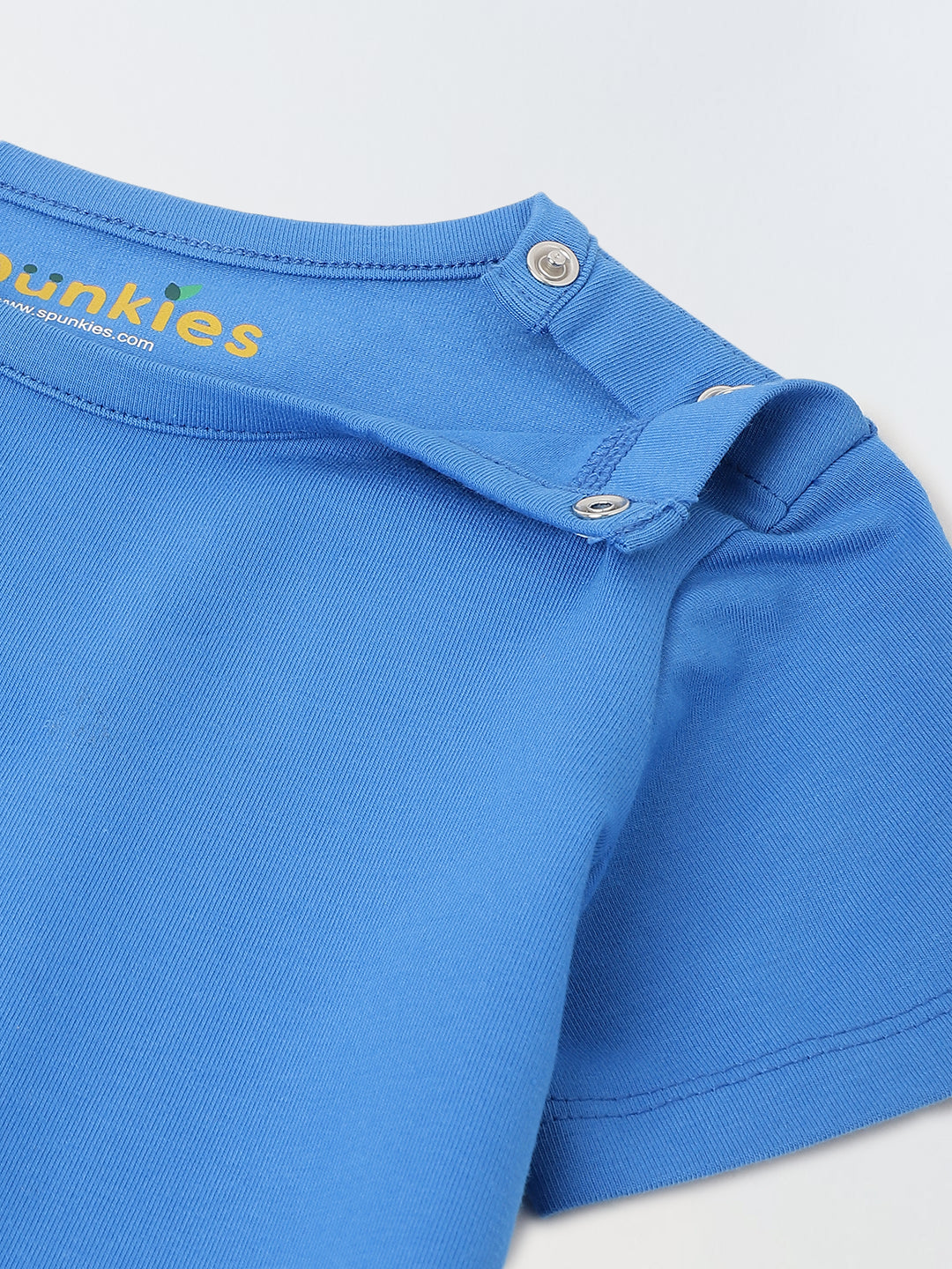 Infant Blue Cotton Round Neck Romper