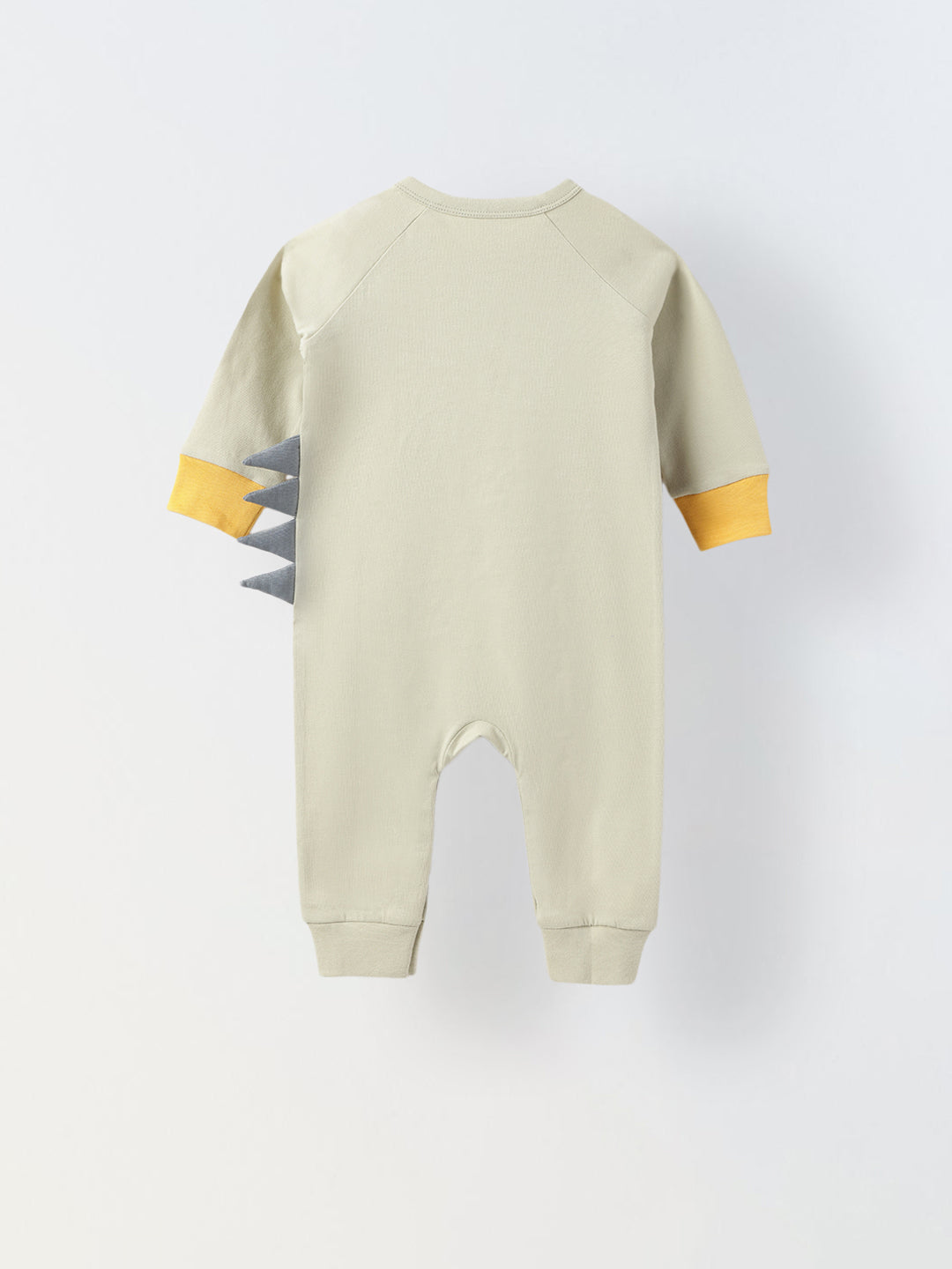 Light Grey Jersey Cotton Romper With Rhino Patch For Infant's