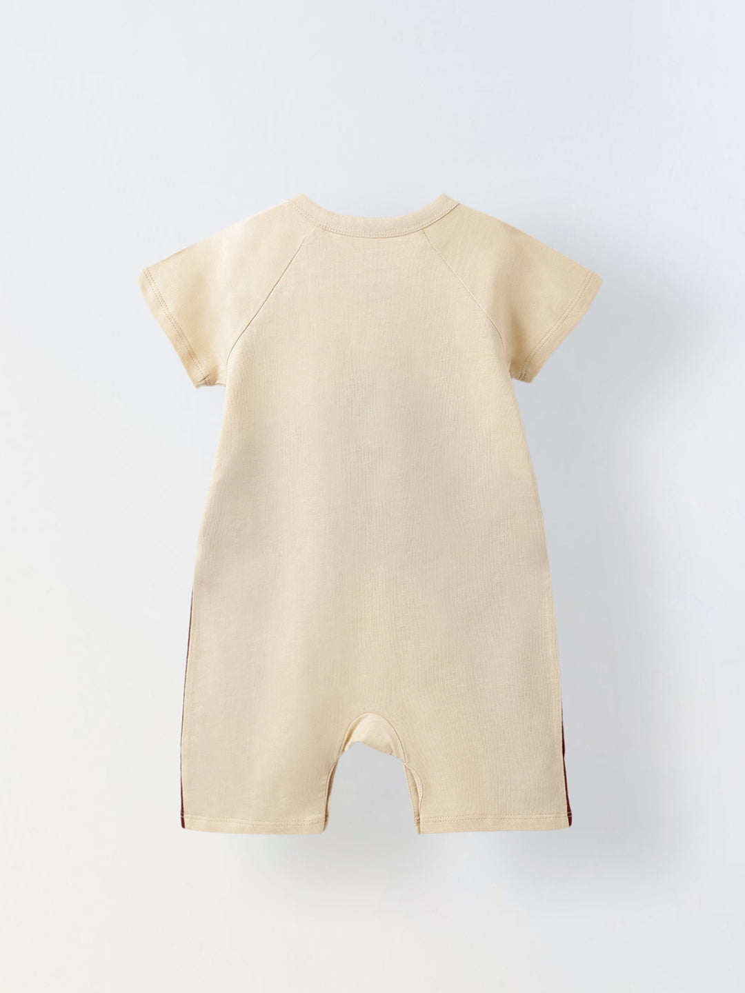 Infant Brown Cream Cotton Romper
