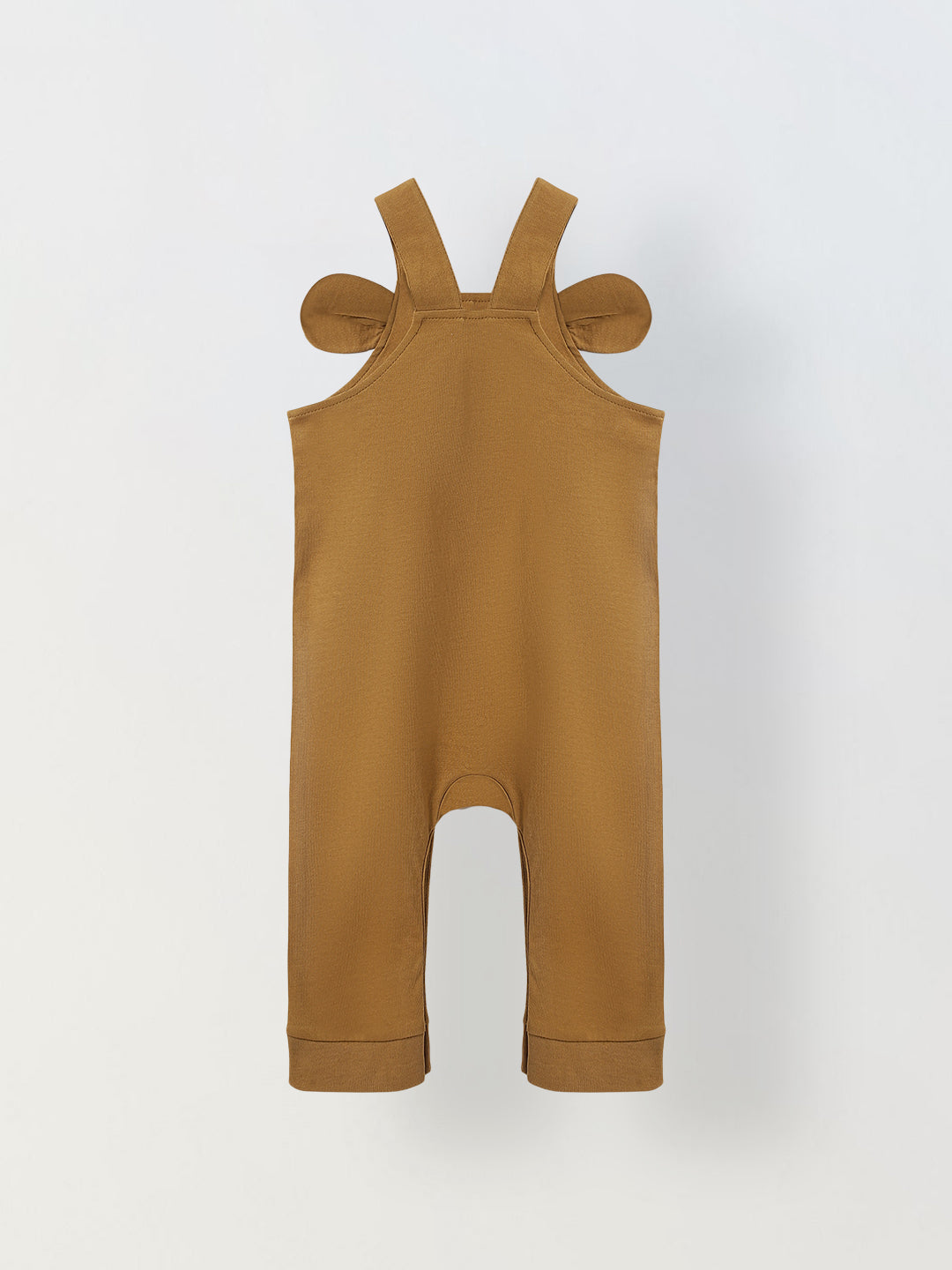 Brown Cotton Jersey Romper with Lion Patch for infant's