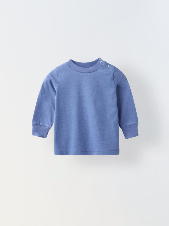 Infant  Blue Cotton Romper with Cartoon Pockets Overalls