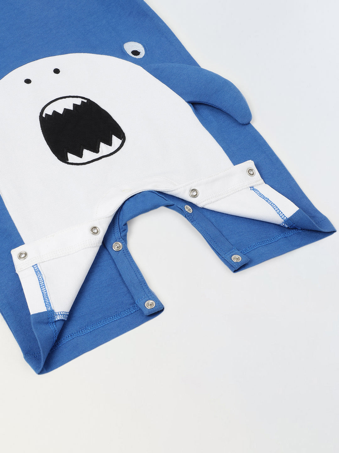 Infant Cotton Blue Romper Cartoon Animal Design Romper