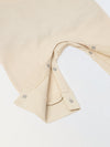 Beige Cotton Jersey Romper with Lion Embroidery for Infants