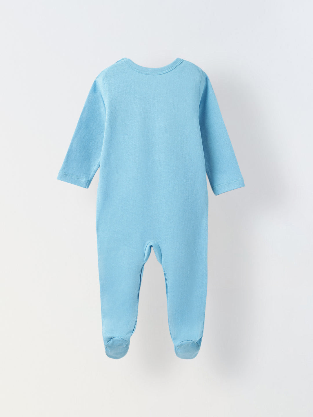 Turquoise Cotton Jersey Romper with White Sheep Patch for Infant's