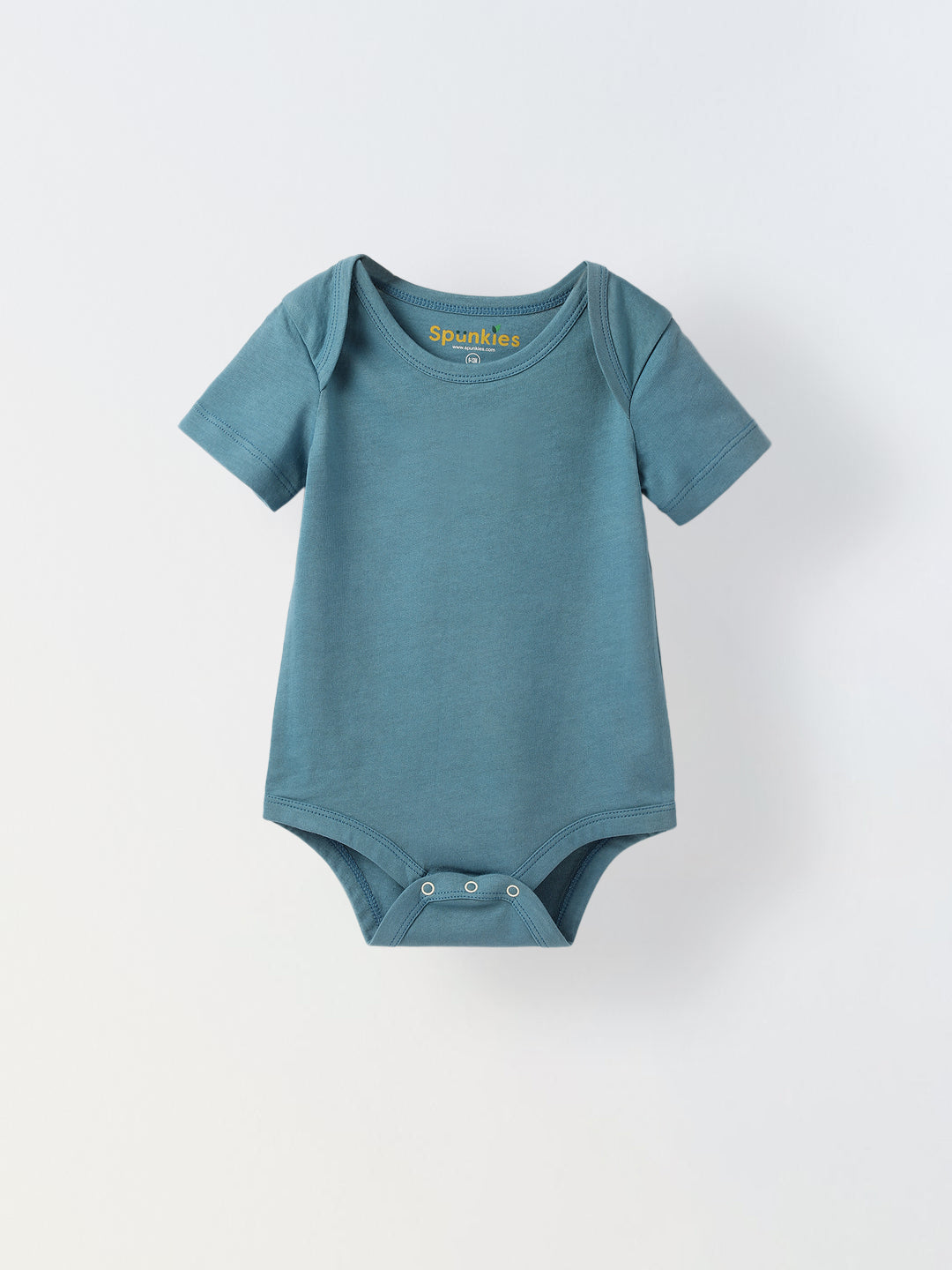 Solid Blue Cotton Jersey Romper for Infants