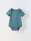 Blue Cotton Jersey Solid Romper for Infants