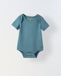 Blue Cotton Jersey Solid Romper for Infants
