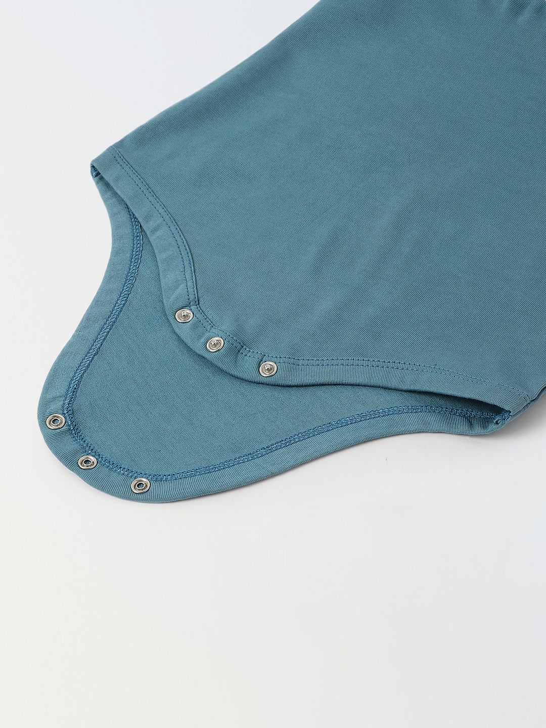 Solid Blue Cotton Jersey Romper for Infants