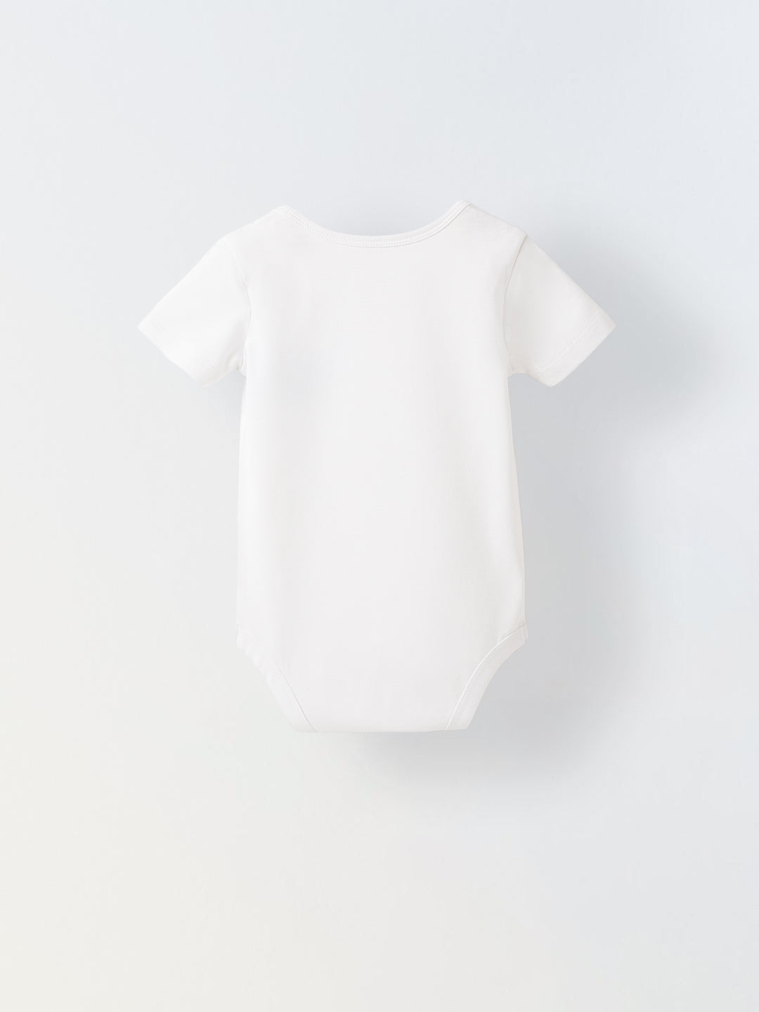 White Cotton Jersey Romper with Elephant Print for Infant's