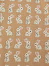 Infant Cotton Beige Full Sleeve Rabbite Print Romper