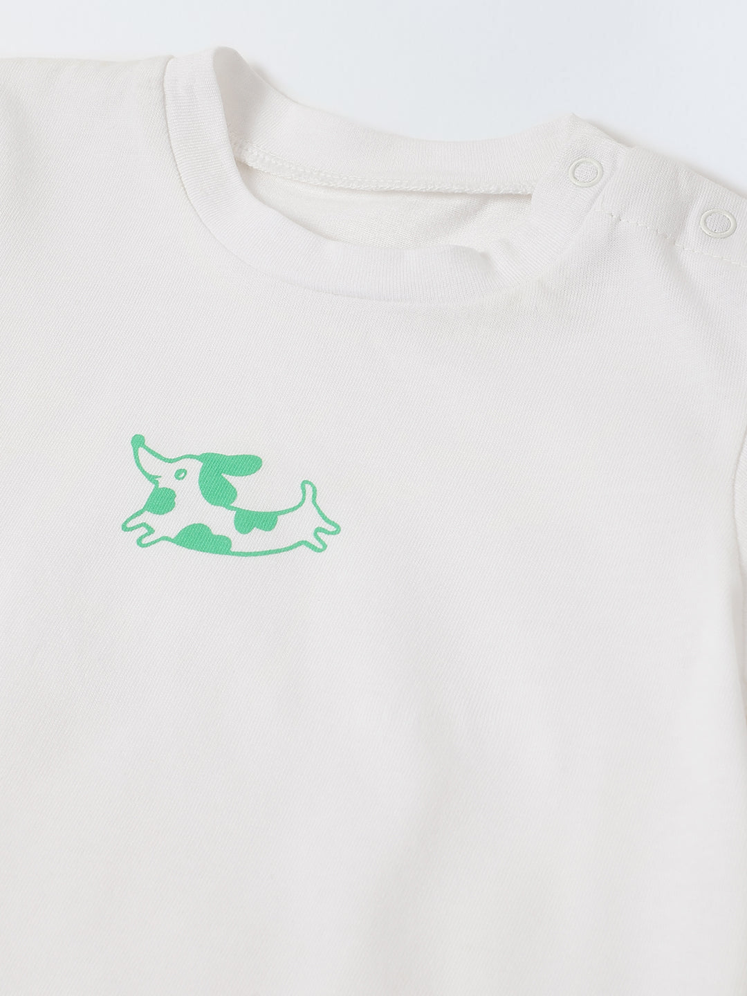 Infant Cotton White Full Sleeve Printed Sets