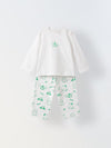 Infant Cotton White Full Sleeve Printed Sets