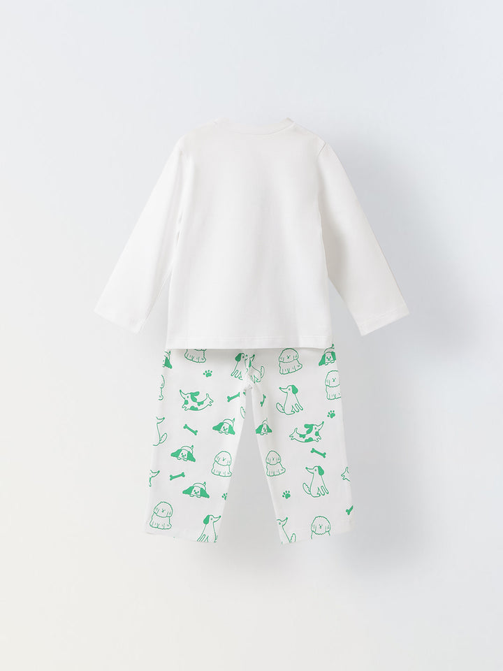 Infant Cotton White Full Sleeve Printed Sets