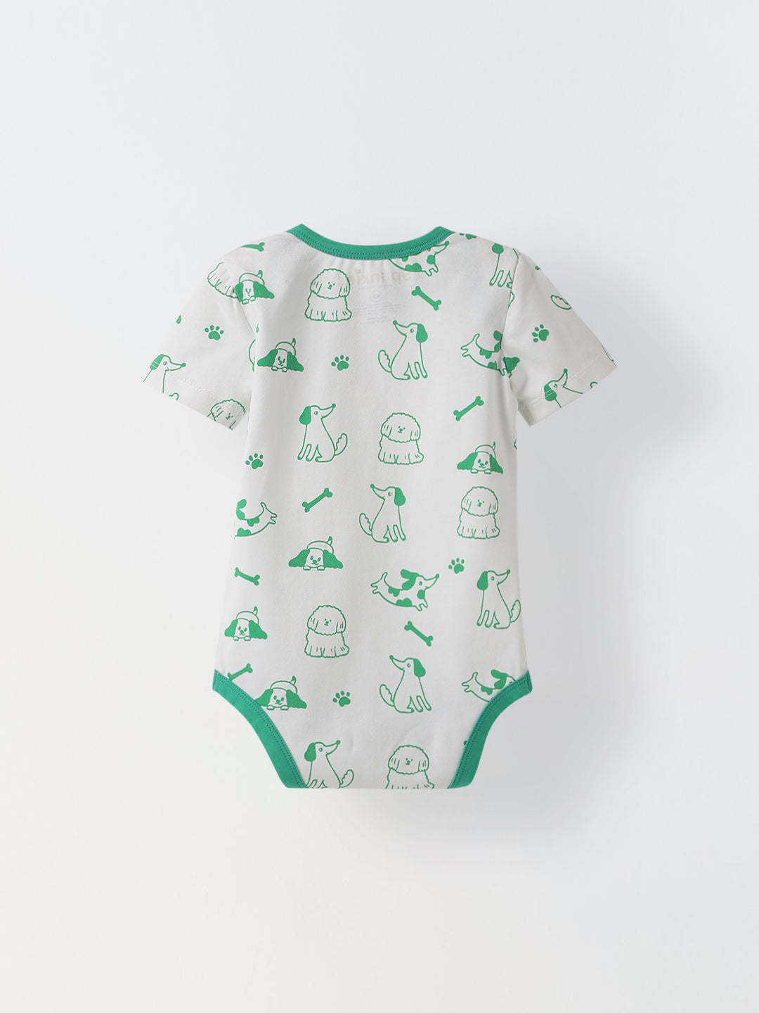 Infant Cotton White Half Sleeve Printed Romper