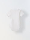 Infant Cotton White Half Sleeve Printed Romper