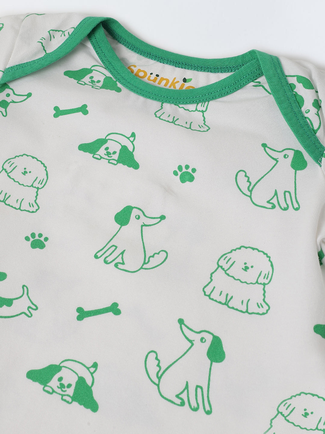 Infant Cotton White Half Sleeve Printed Romper