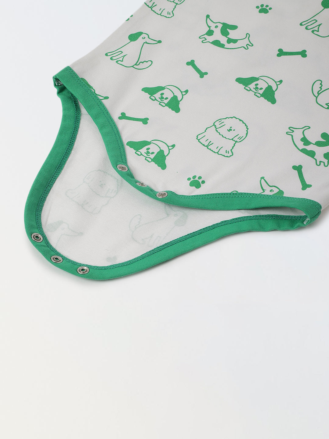 Infant Cotton White Half Sleeve Printed Romper
