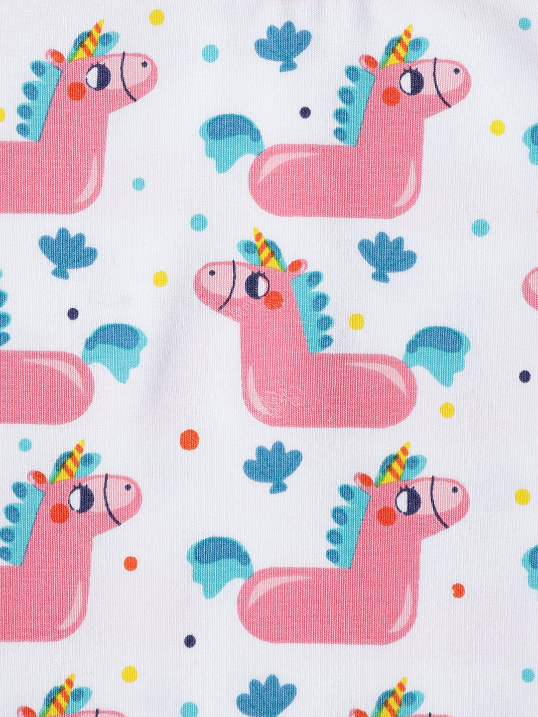 Infant Cotton White Half Sleeve Printed Romper