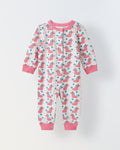 Infant Cotton White Full Sleeve Printed Romper