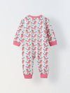 Infant Cotton White Full Sleeve Printed Romper
