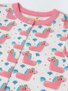 Infant Cotton White Full Sleeve Printed Romper