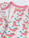 Infant Cotton White Full Sleeve Printed Romper