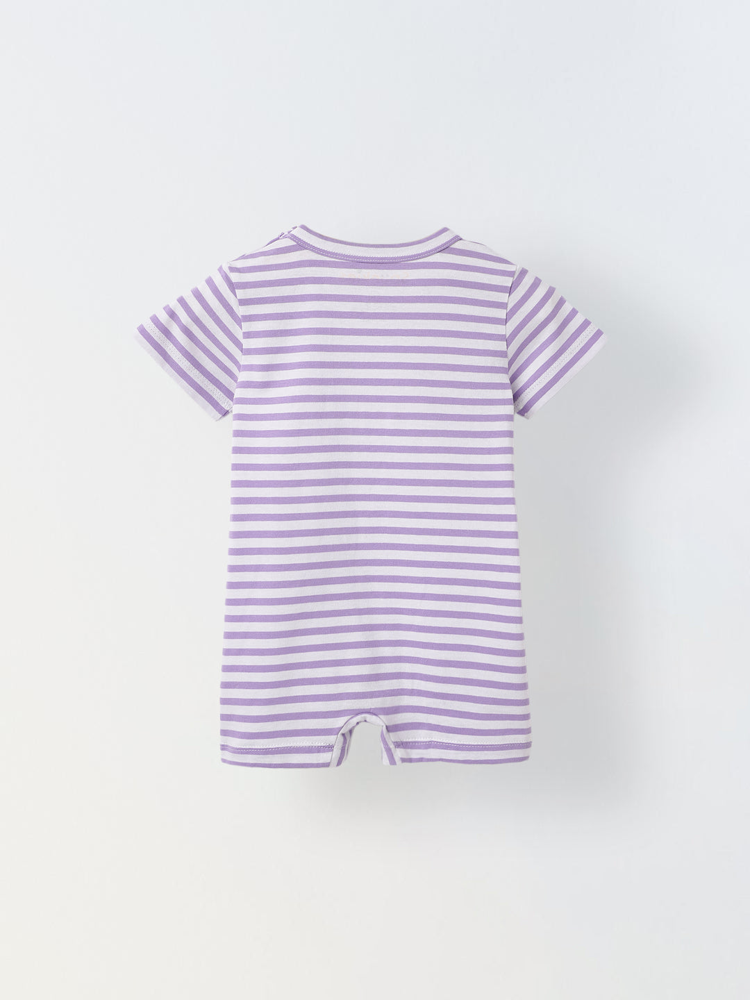 Infant White Stripe Cotton Round Neck Romper