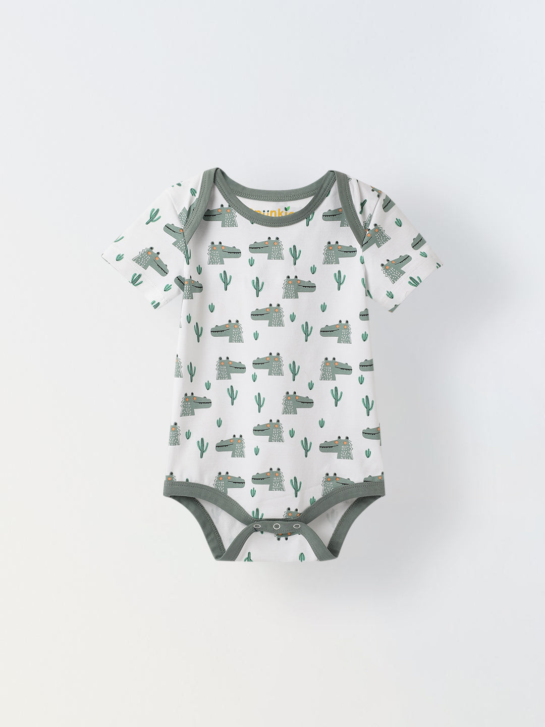 Infant Cotton White Half Sleeve Printed Romper
