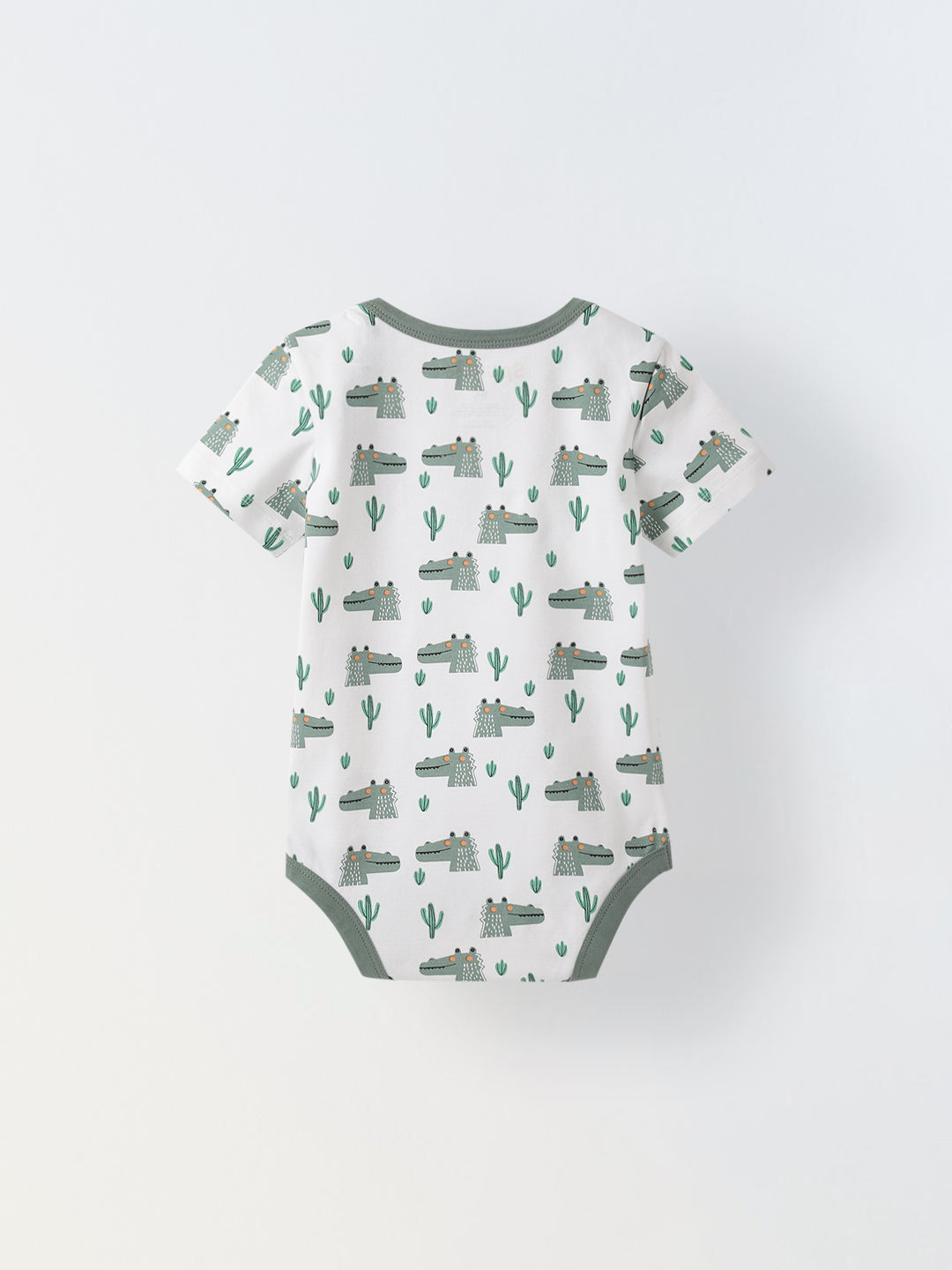 Infant Cotton White Half Sleeve Printed Romper