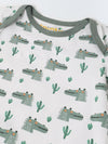 Infant Cotton White Half Sleeve Printed Romper