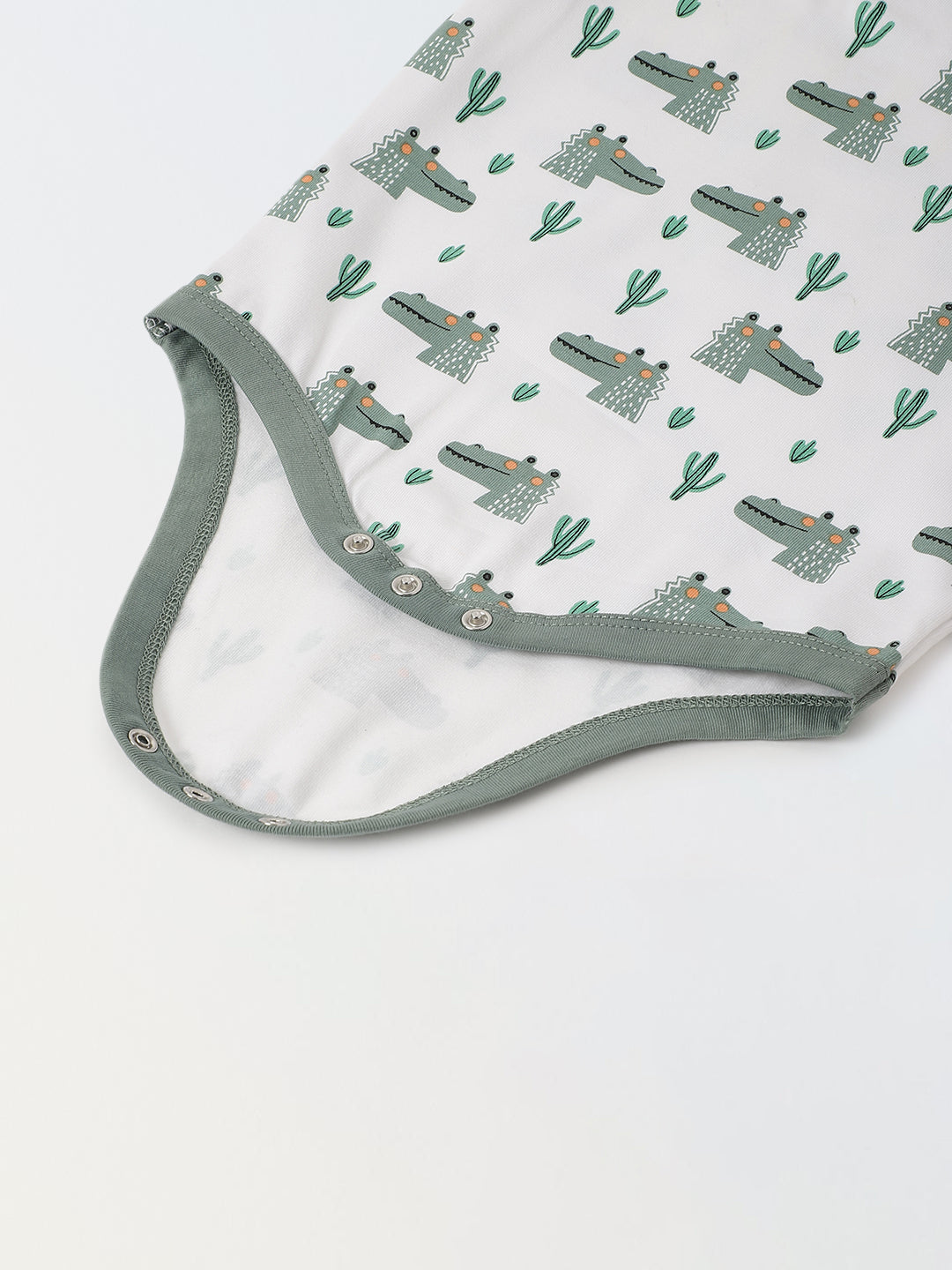 Infant Cotton White Half Sleeve Printed Romper