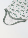 Infant Cotton White Half Sleeve Printed Romper