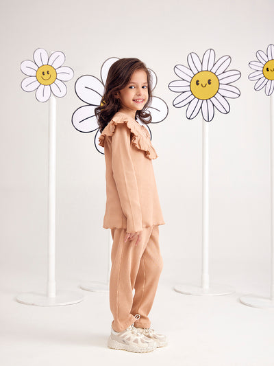 Stylish Girl Sets with Silhouette and Frills