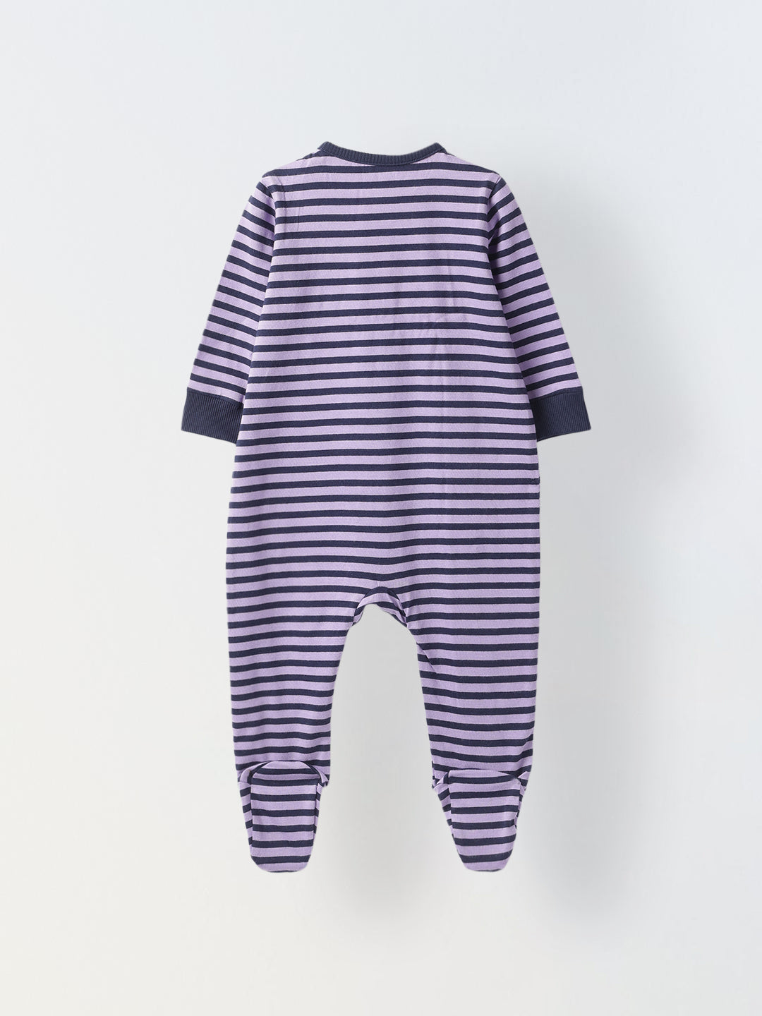 Infant Cotton Purple Full Body Striped Romper