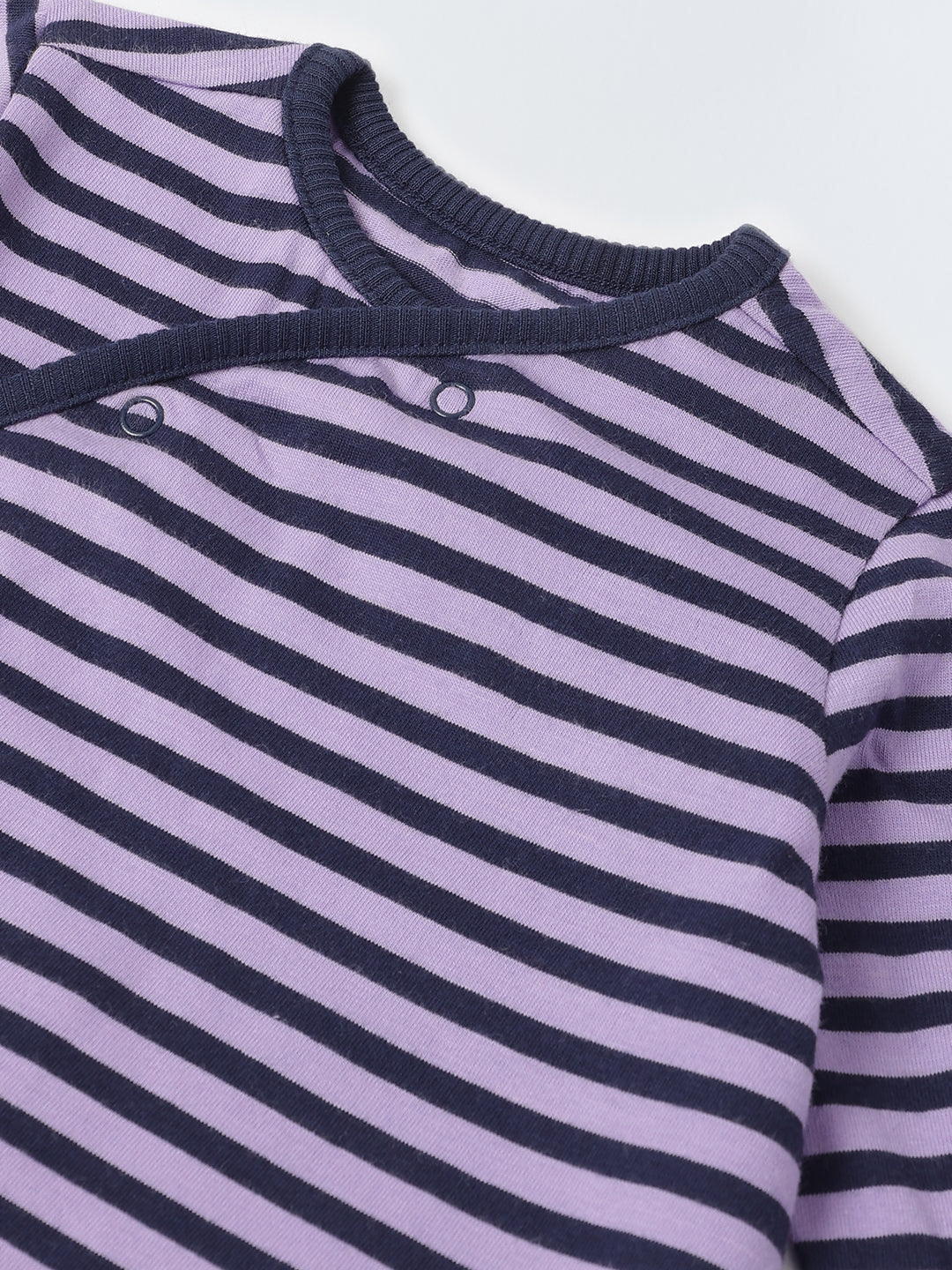 Infant Cotton Purple Full Body Striped Romper
