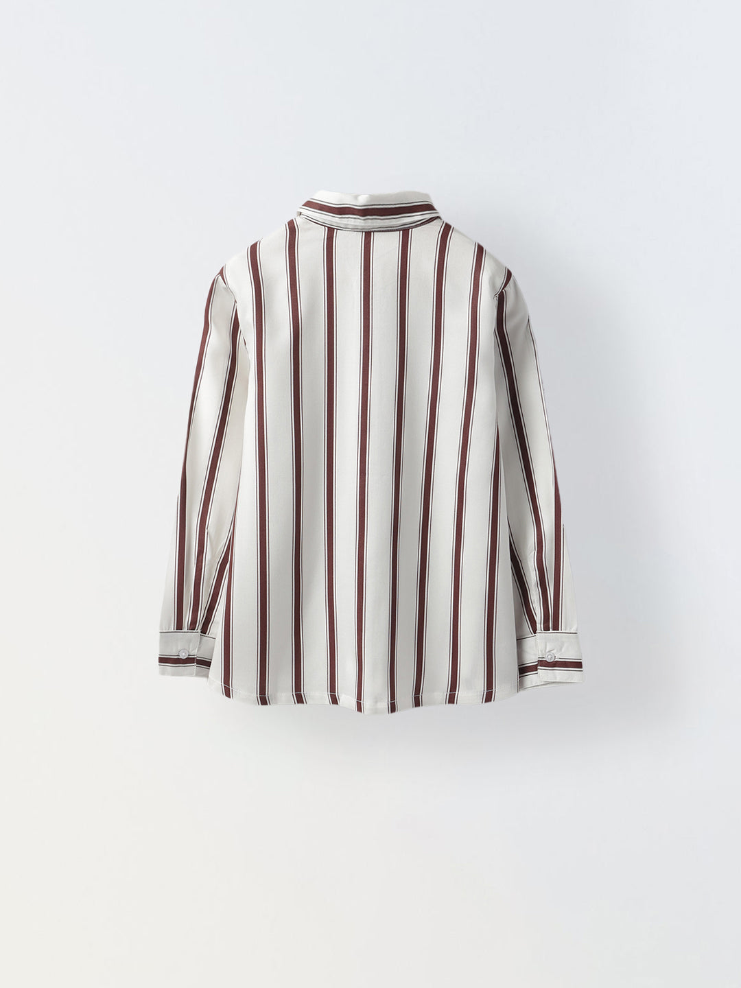 Boys White Viscose Full Sleeve Stripe Shirt