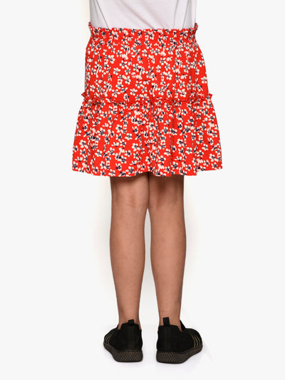 SPUNKIES Organic Lady Love Printed Skirt -Red