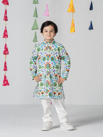 Lovely Printed Kurta Set For Boys