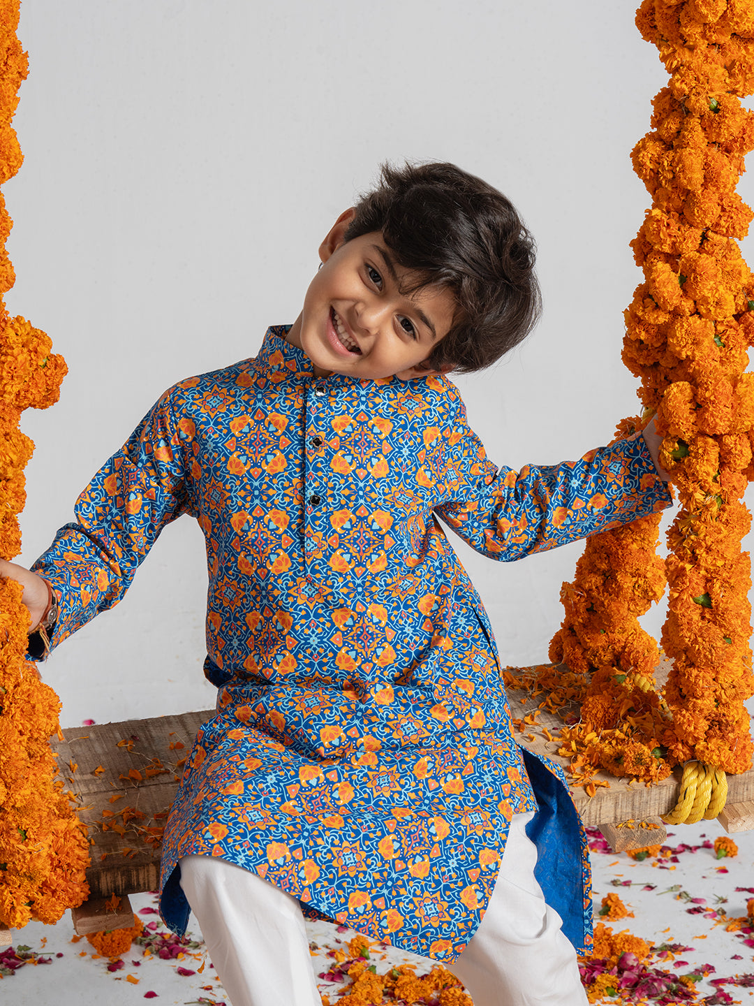 Vibrant Multi-Colored Kurta Set For Boys