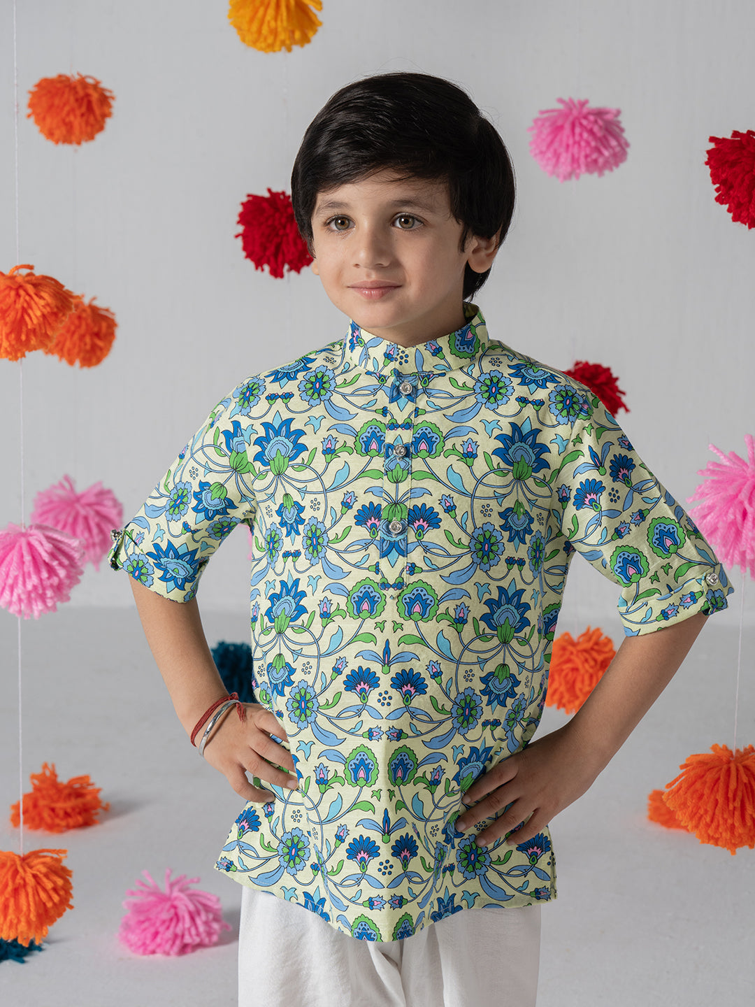 Over-All Printed Kurta Set For Boys