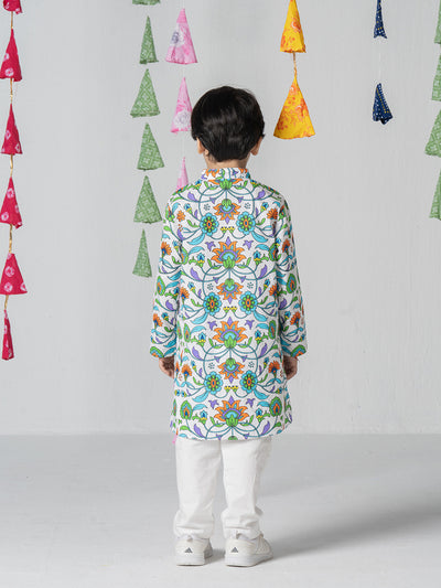 Lovely Printed Kurta Set For Boys