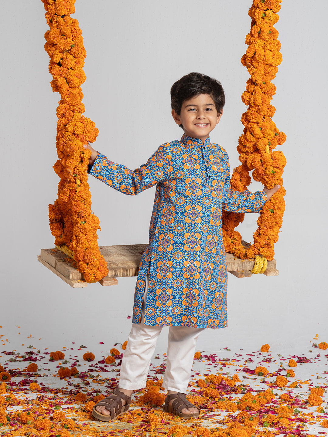 Vibrant Multi-Colored Kurta Set For Boys