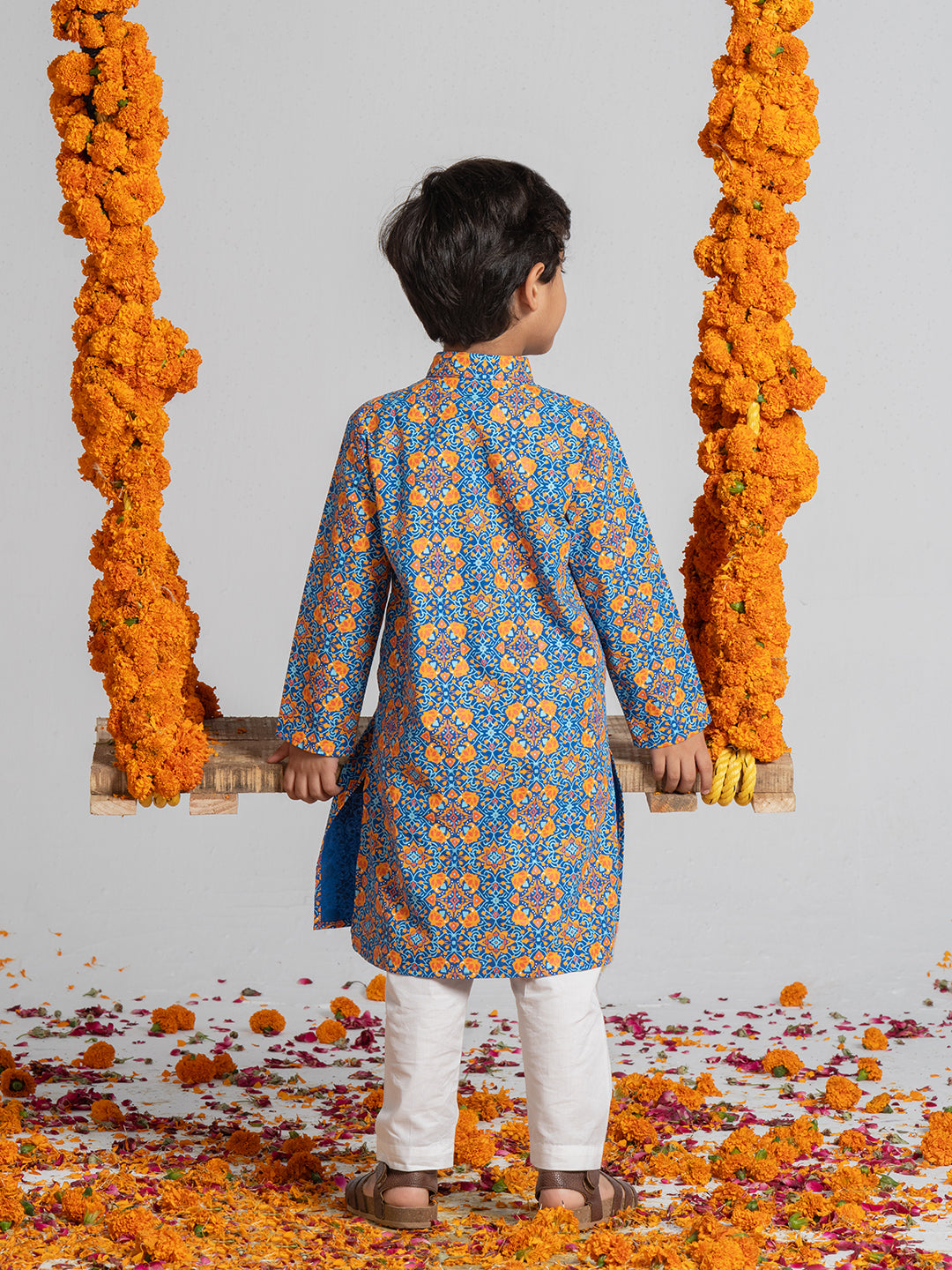 Vibrant Multi-Colored Kurta Set For Boys